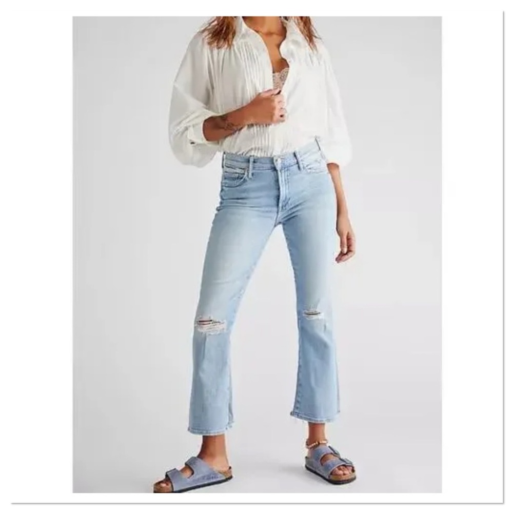 MOTHER The Outsider Ankle Chew In Poisoned Petals Blue Size 29